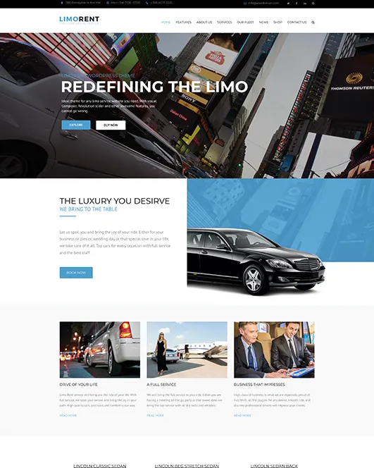 Limo Rent Everywhere homepage preview